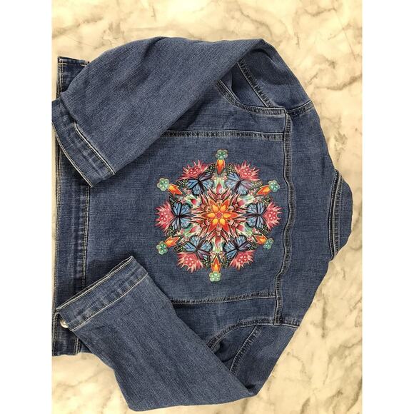 Disney Encanto Decorate Kids Denim Jacket Size M 7/8 - Picture 6 of 7